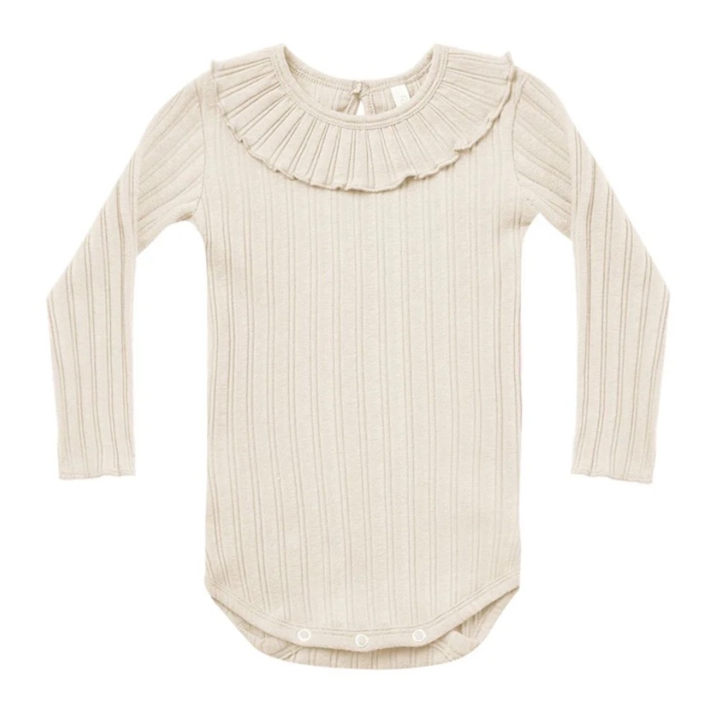 Rylee + Cru Ivory Ribbed Bodysuit